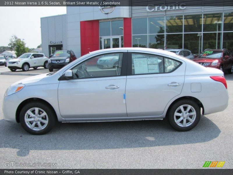 Brilliant Silver Metallic / Sandstone 2012 Nissan Versa 1.6 SL Sedan