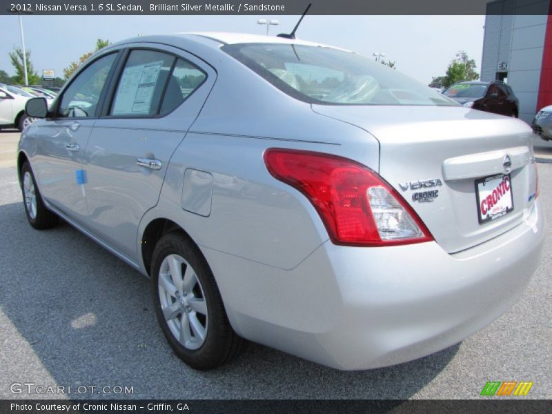 Brilliant Silver Metallic / Sandstone 2012 Nissan Versa 1.6 SL Sedan