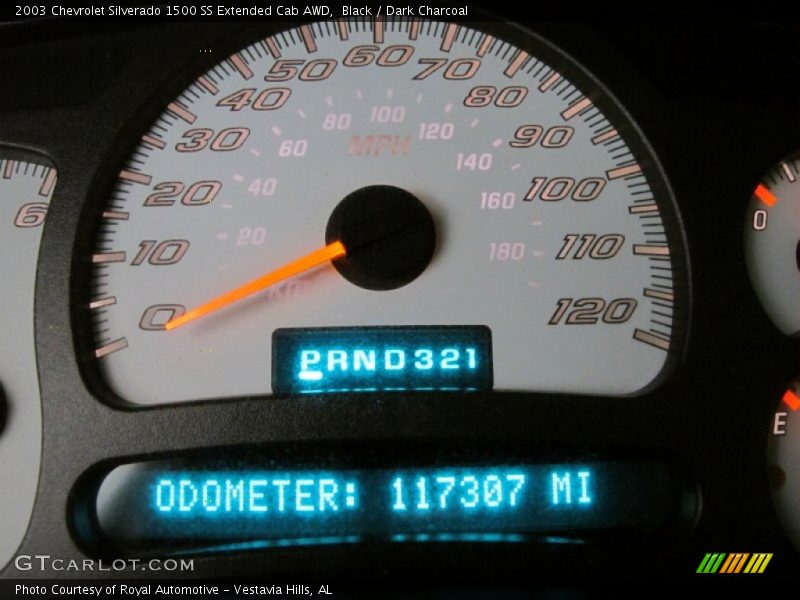 Black / Dark Charcoal 2003 Chevrolet Silverado 1500 SS Extended Cab AWD