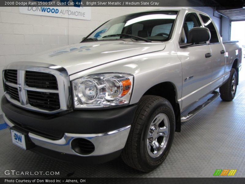 Bright Silver Metallic / Medium Slate Gray 2008 Dodge Ram 1500 SXT Quad Cab 4x4