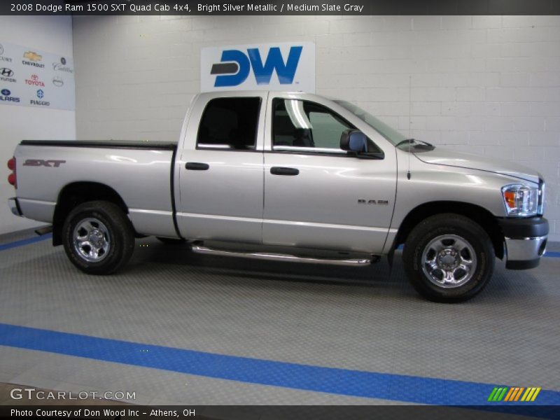 Bright Silver Metallic / Medium Slate Gray 2008 Dodge Ram 1500 SXT Quad Cab 4x4