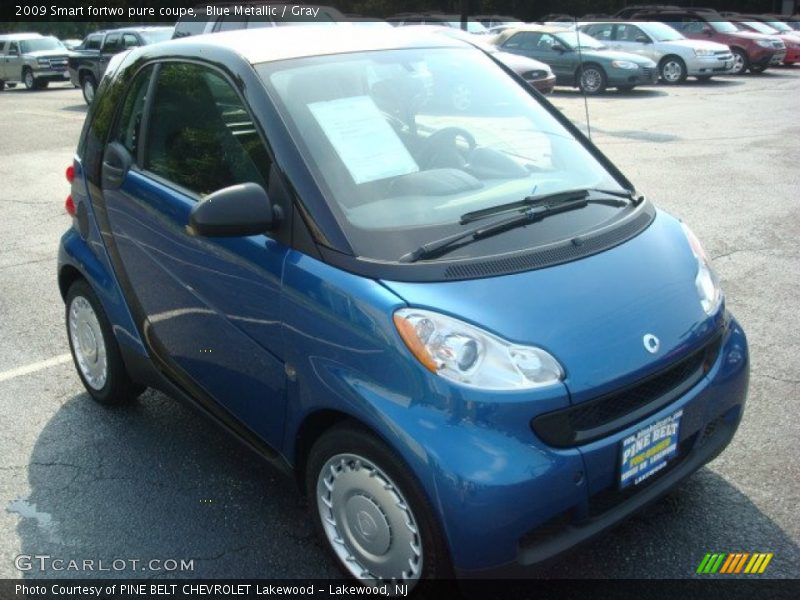Blue Metallic / Gray 2009 Smart fortwo pure coupe