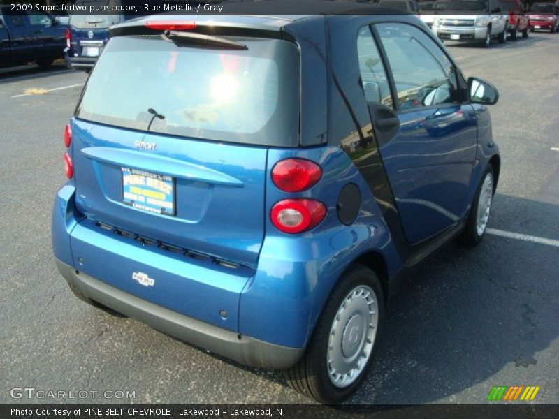 Blue Metallic / Gray 2009 Smart fortwo pure coupe