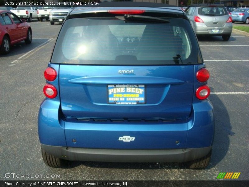 Blue Metallic / Gray 2009 Smart fortwo pure coupe