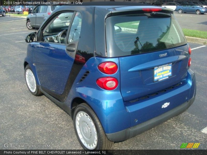 Blue Metallic / Gray 2009 Smart fortwo pure coupe