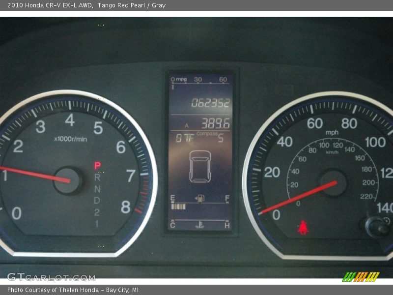 Tango Red Pearl / Gray 2010 Honda CR-V EX-L AWD
