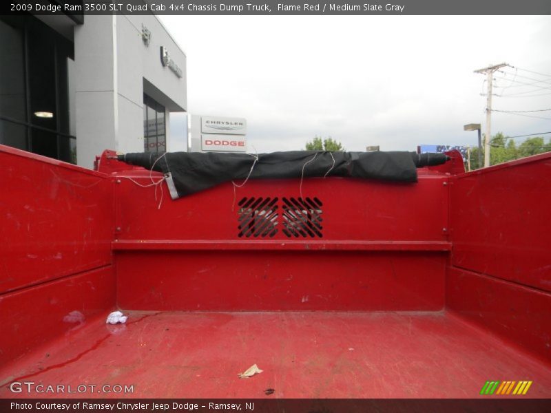 Flame Red / Medium Slate Gray 2009 Dodge Ram 3500 SLT Quad Cab 4x4 Chassis Dump Truck