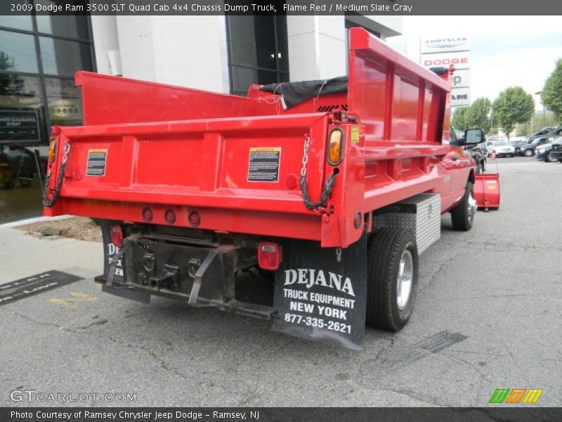 Flame Red / Medium Slate Gray 2009 Dodge Ram 3500 SLT Quad Cab 4x4 Chassis Dump Truck