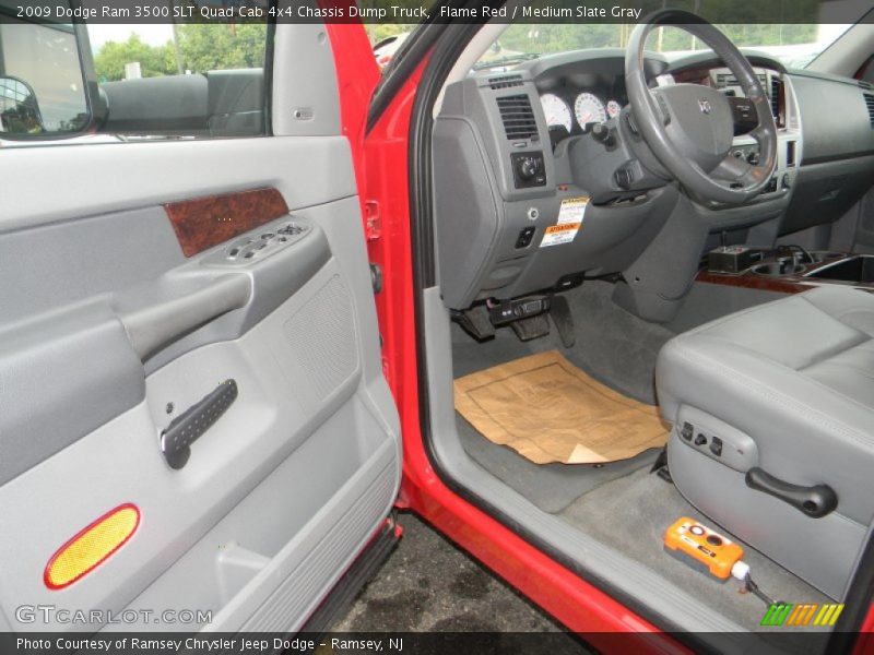 Flame Red / Medium Slate Gray 2009 Dodge Ram 3500 SLT Quad Cab 4x4 Chassis Dump Truck
