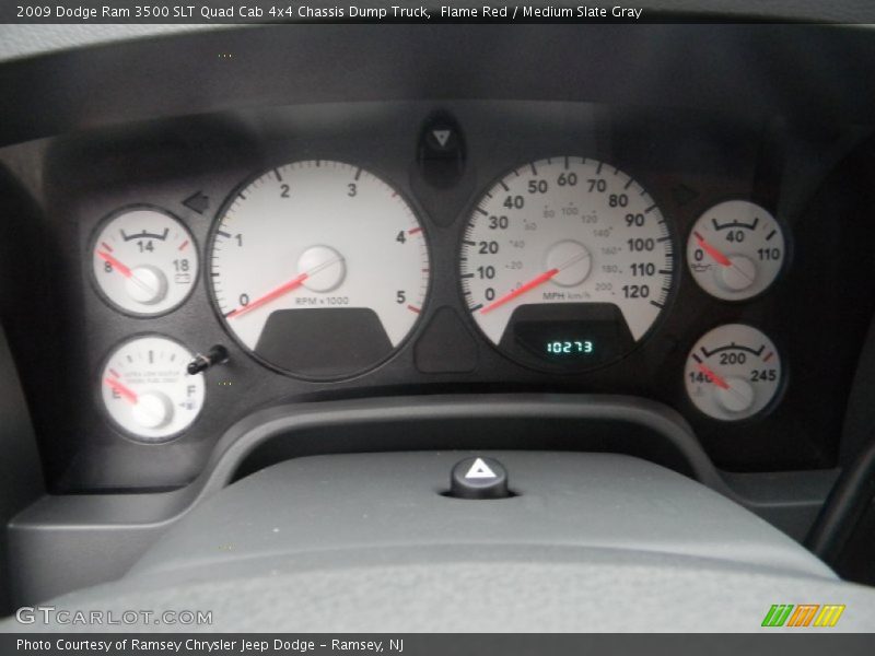 Flame Red / Medium Slate Gray 2009 Dodge Ram 3500 SLT Quad Cab 4x4 Chassis Dump Truck