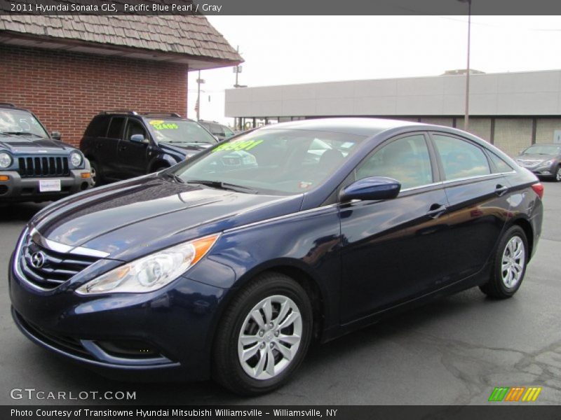 Pacific Blue Pearl / Gray 2011 Hyundai Sonata GLS