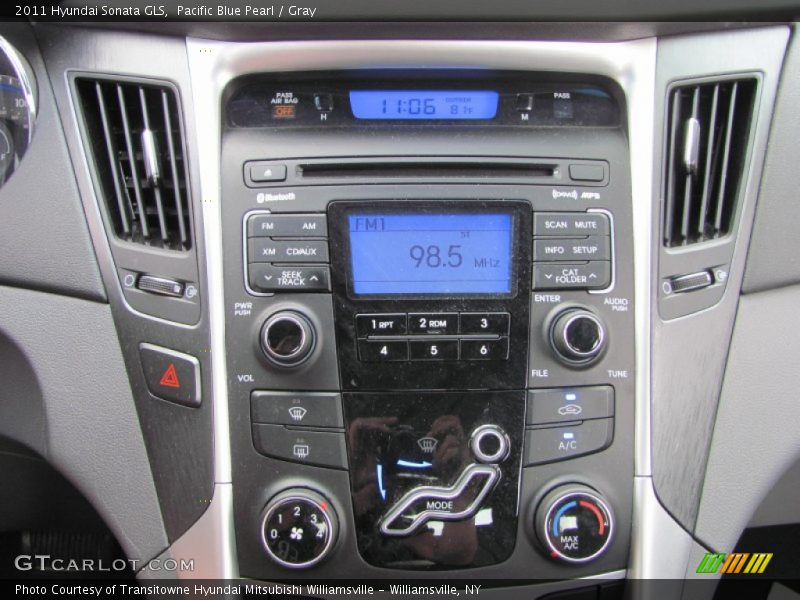 Pacific Blue Pearl / Gray 2011 Hyundai Sonata GLS