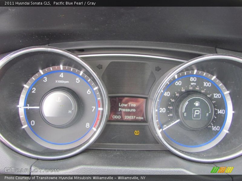 Pacific Blue Pearl / Gray 2011 Hyundai Sonata GLS