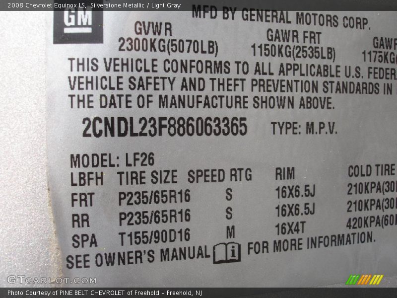 Silverstone Metallic / Light Gray 2008 Chevrolet Equinox LS