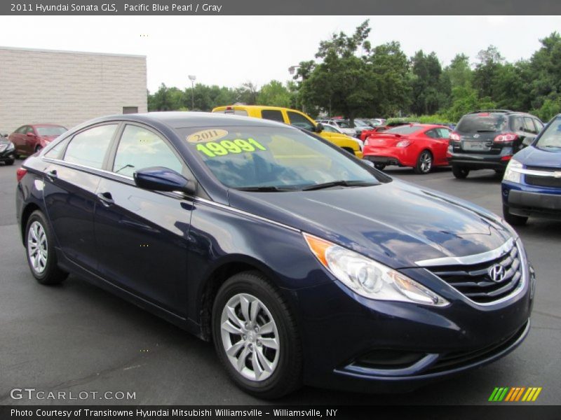 Pacific Blue Pearl / Gray 2011 Hyundai Sonata GLS