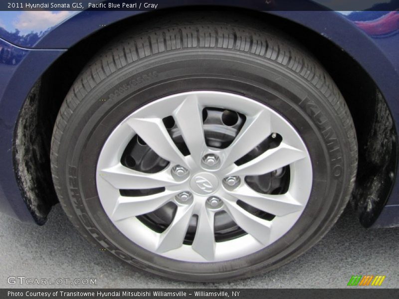 Pacific Blue Pearl / Gray 2011 Hyundai Sonata GLS