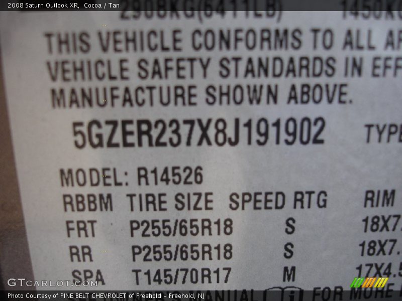 Cocoa / Tan 2008 Saturn Outlook XR