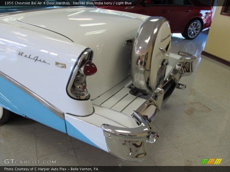 Nassau Blue/India Ivory / Light Blue 1956 Chevrolet Bel Air 4 Door Hardtop