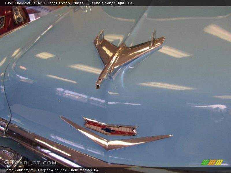 Nassau Blue/India Ivory / Light Blue 1956 Chevrolet Bel Air 4 Door Hardtop