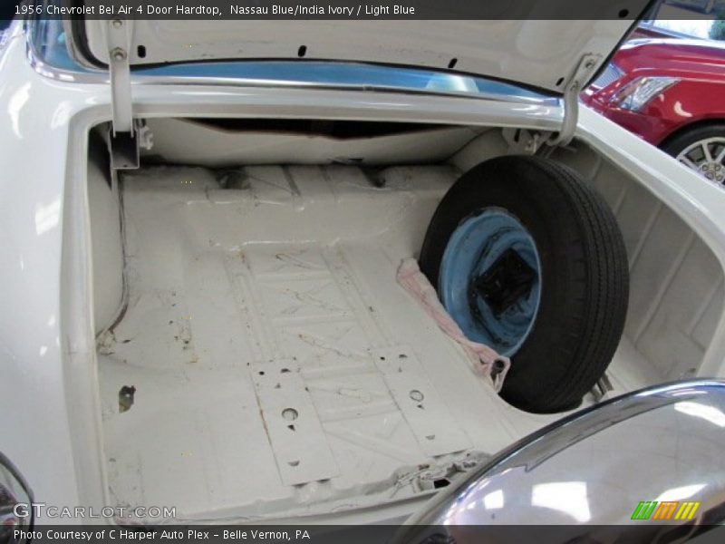 Nassau Blue/India Ivory / Light Blue 1956 Chevrolet Bel Air 4 Door Hardtop