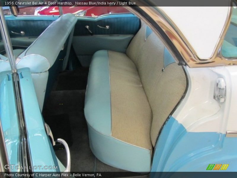 Nassau Blue/India Ivory / Light Blue 1956 Chevrolet Bel Air 4 Door Hardtop