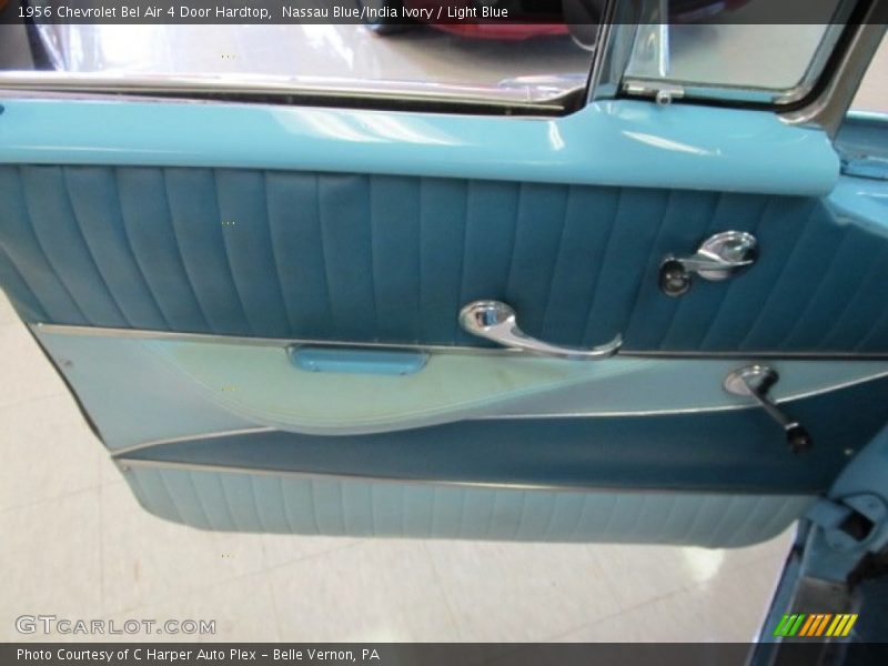 Nassau Blue/India Ivory / Light Blue 1956 Chevrolet Bel Air 4 Door Hardtop