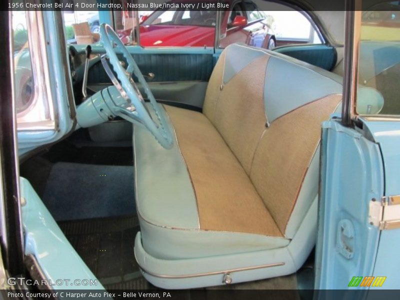 Nassau Blue/India Ivory / Light Blue 1956 Chevrolet Bel Air 4 Door Hardtop