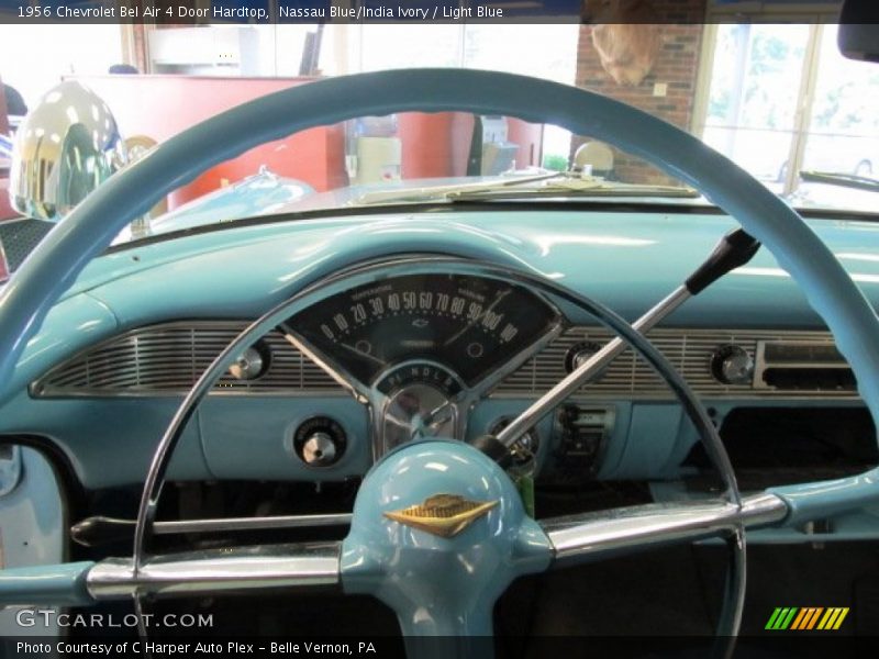 Nassau Blue/India Ivory / Light Blue 1956 Chevrolet Bel Air 4 Door Hardtop