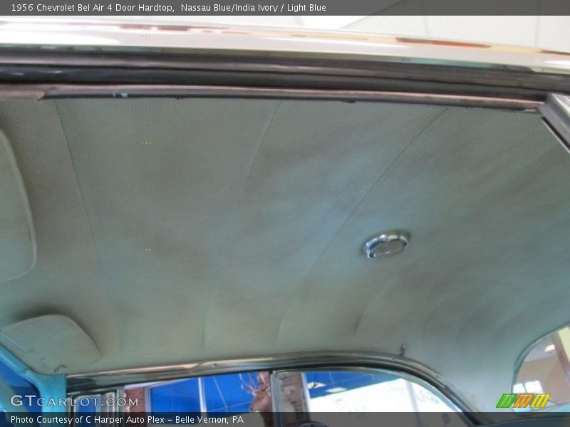 Nassau Blue/India Ivory / Light Blue 1956 Chevrolet Bel Air 4 Door Hardtop