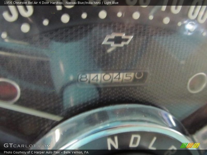 Nassau Blue/India Ivory / Light Blue 1956 Chevrolet Bel Air 4 Door Hardtop
