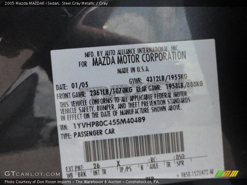 Steel Gray Metallic / Gray 2005 Mazda MAZDA6 i Sedan