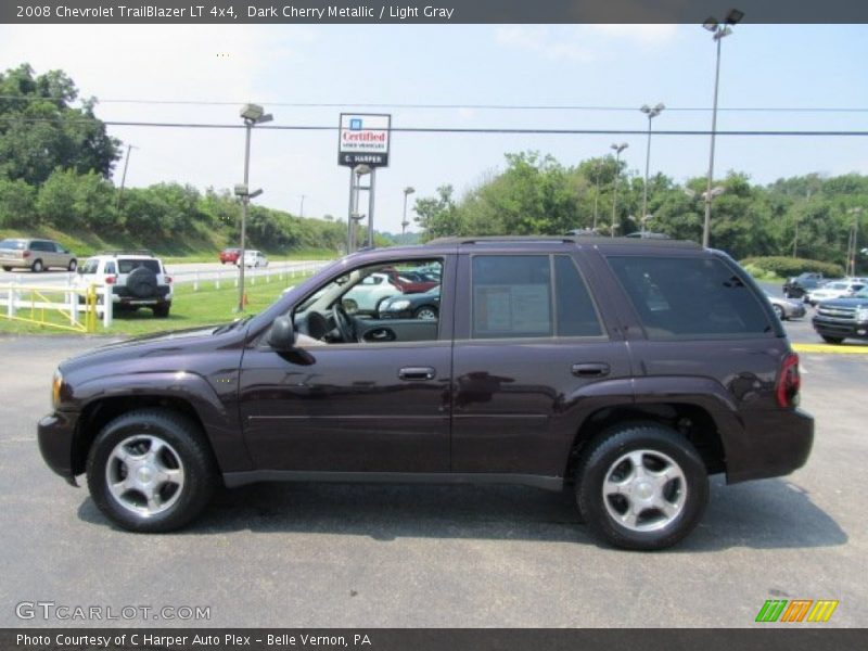 Dark Cherry Metallic / Light Gray 2008 Chevrolet TrailBlazer LT 4x4