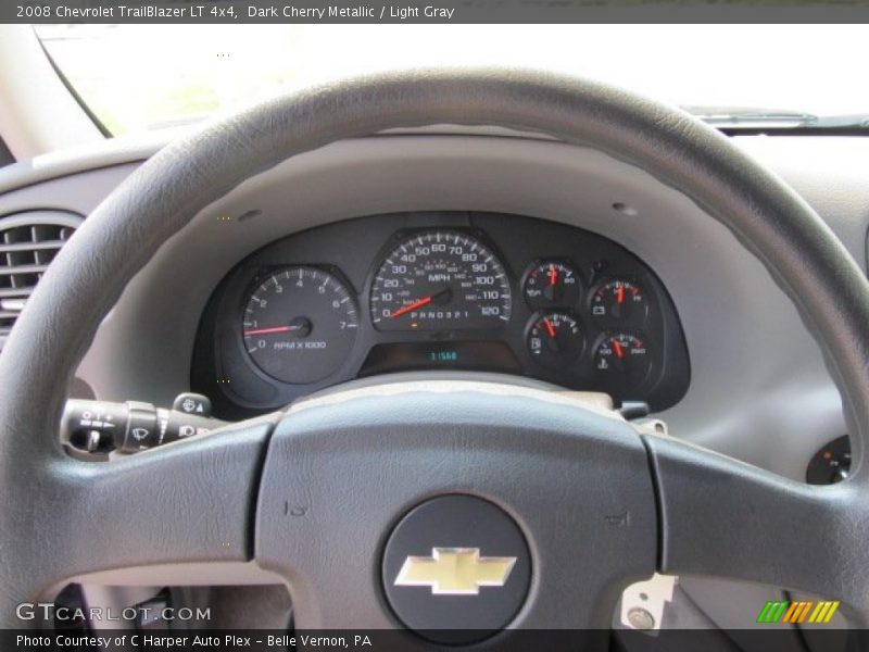 Dark Cherry Metallic / Light Gray 2008 Chevrolet TrailBlazer LT 4x4