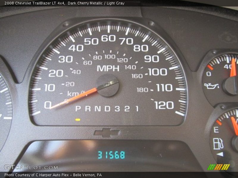 Dark Cherry Metallic / Light Gray 2008 Chevrolet TrailBlazer LT 4x4