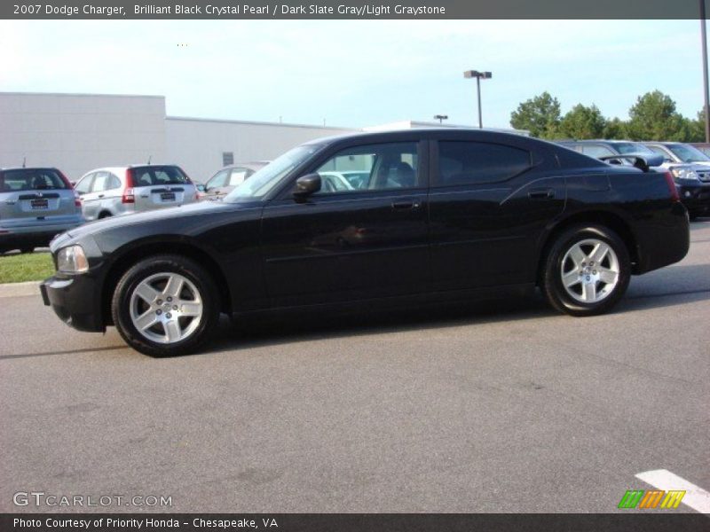 Brilliant Black Crystal Pearl / Dark Slate Gray/Light Graystone 2007 Dodge Charger