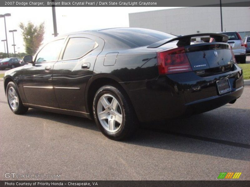 Brilliant Black Crystal Pearl / Dark Slate Gray/Light Graystone 2007 Dodge Charger