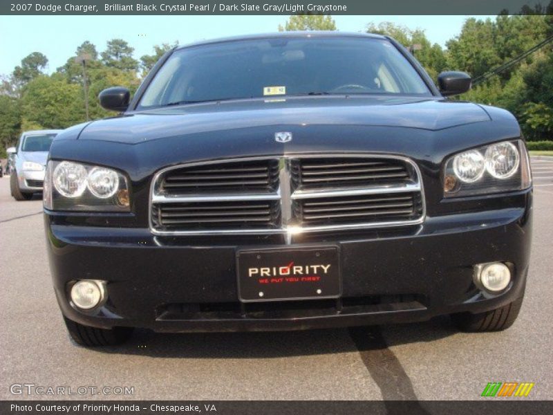 Brilliant Black Crystal Pearl / Dark Slate Gray/Light Graystone 2007 Dodge Charger