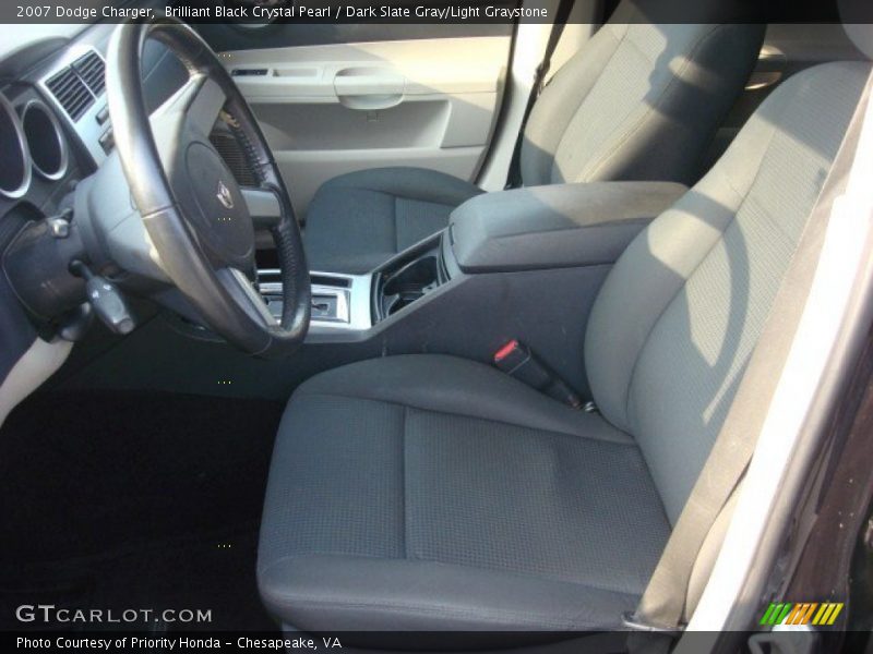 Brilliant Black Crystal Pearl / Dark Slate Gray/Light Graystone 2007 Dodge Charger
