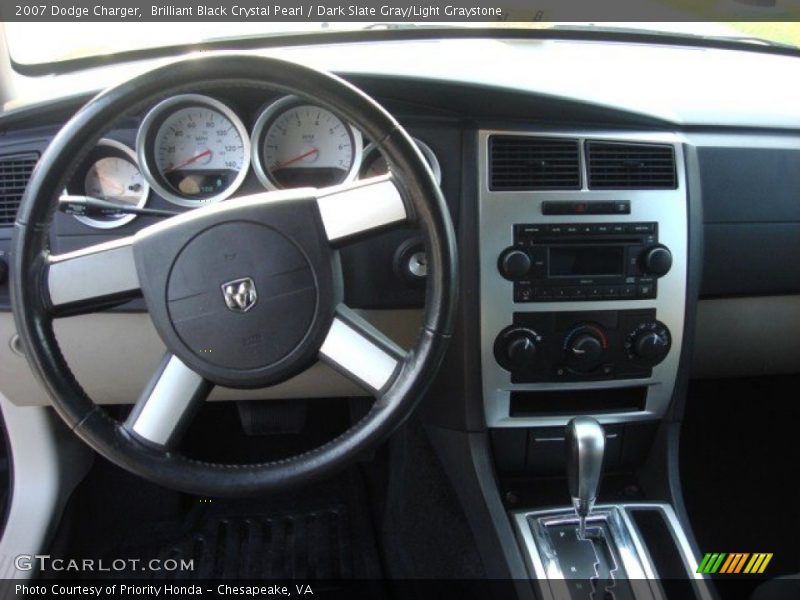 Brilliant Black Crystal Pearl / Dark Slate Gray/Light Graystone 2007 Dodge Charger