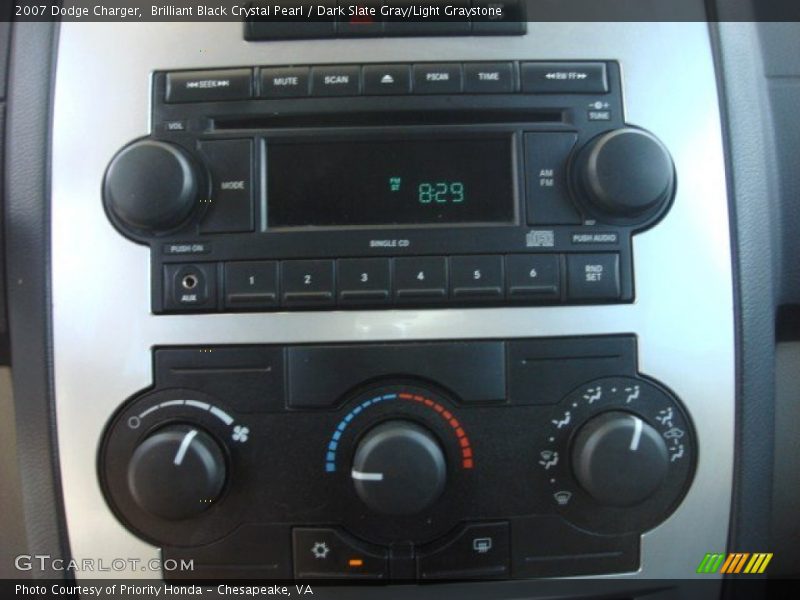Brilliant Black Crystal Pearl / Dark Slate Gray/Light Graystone 2007 Dodge Charger