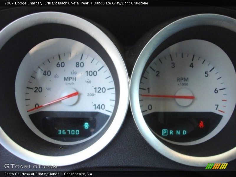 Brilliant Black Crystal Pearl / Dark Slate Gray/Light Graystone 2007 Dodge Charger