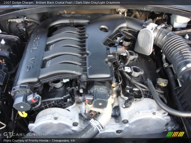 Brilliant Black Crystal Pearl / Dark Slate Gray/Light Graystone 2007 Dodge Charger
