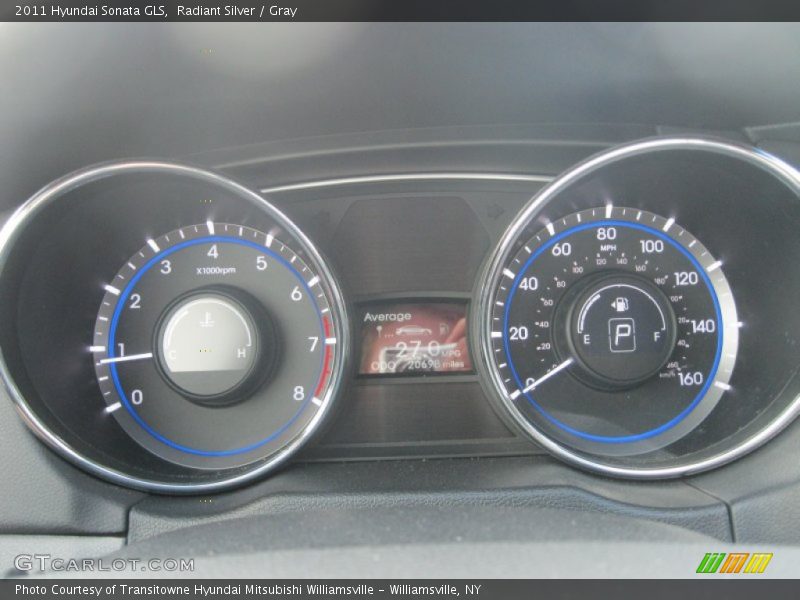 Radiant Silver / Gray 2011 Hyundai Sonata GLS