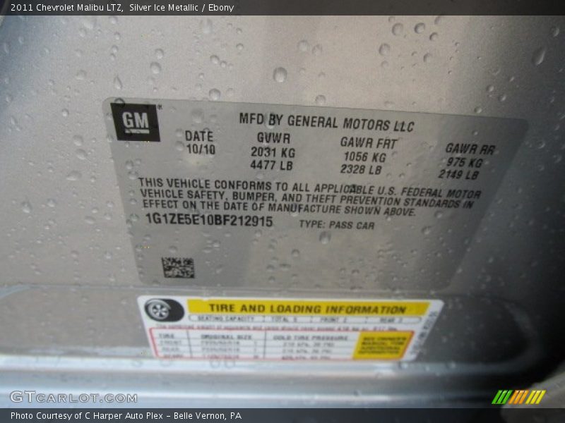 Silver Ice Metallic / Ebony 2011 Chevrolet Malibu LTZ
