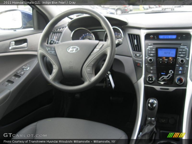 Indigo Blue Pearl / Gray 2011 Hyundai Sonata GLS