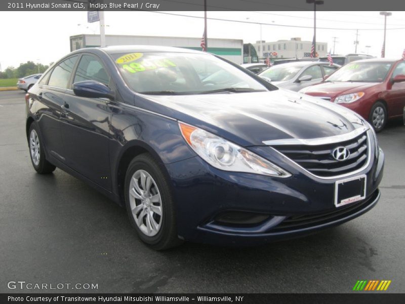 Indigo Blue Pearl / Gray 2011 Hyundai Sonata GLS
