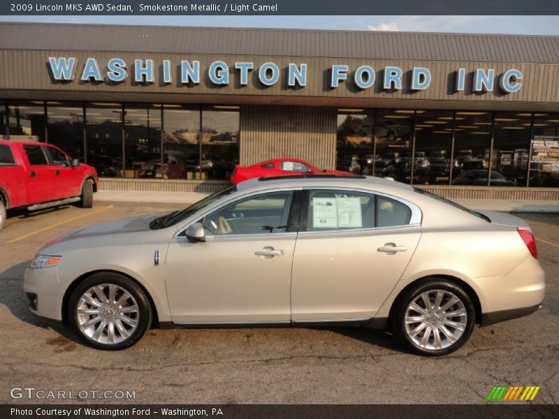 Smokestone Metallic / Light Camel 2009 Lincoln MKS AWD Sedan