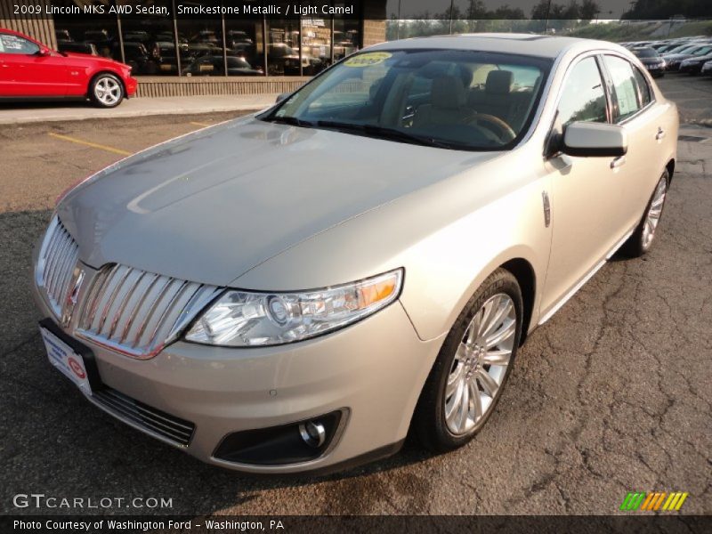 Smokestone Metallic / Light Camel 2009 Lincoln MKS AWD Sedan