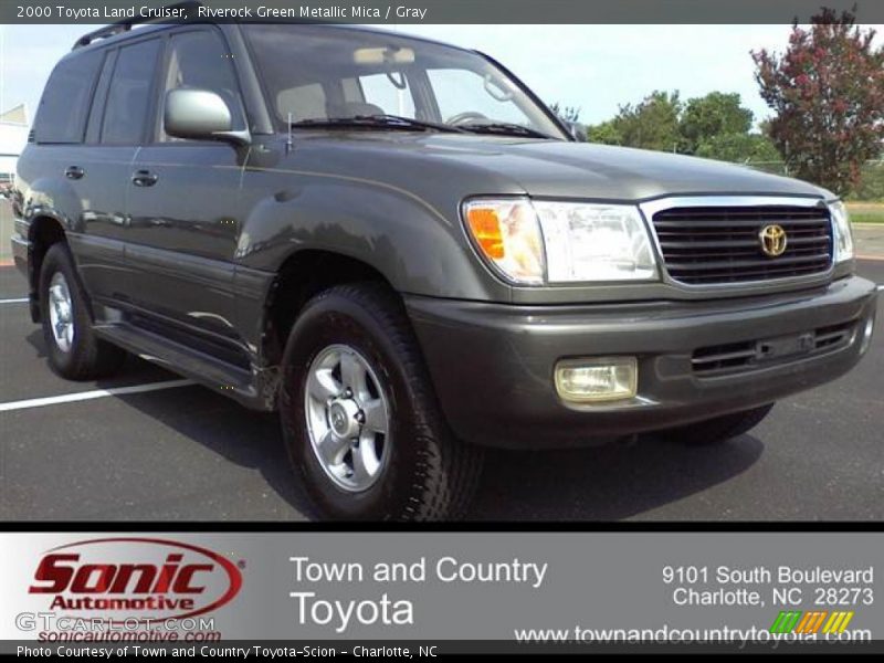 Riverock Green Metallic Mica / Gray 2000 Toyota Land Cruiser
