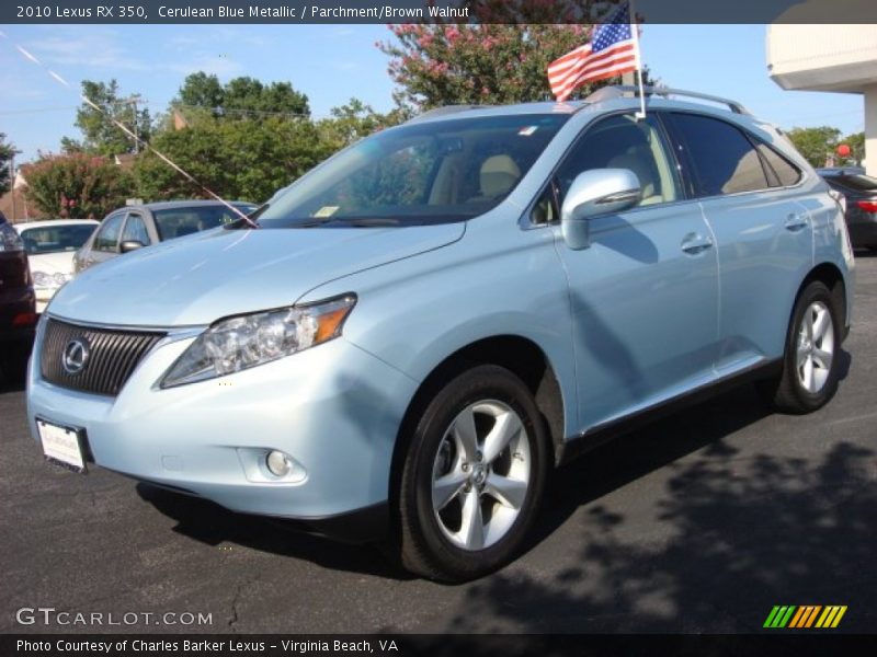 Cerulean Blue Metallic / Parchment/Brown Walnut 2010 Lexus RX 350
